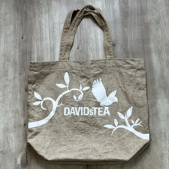 Davids Tea Tote Reusable Jute Bag - Picture 1 of 6